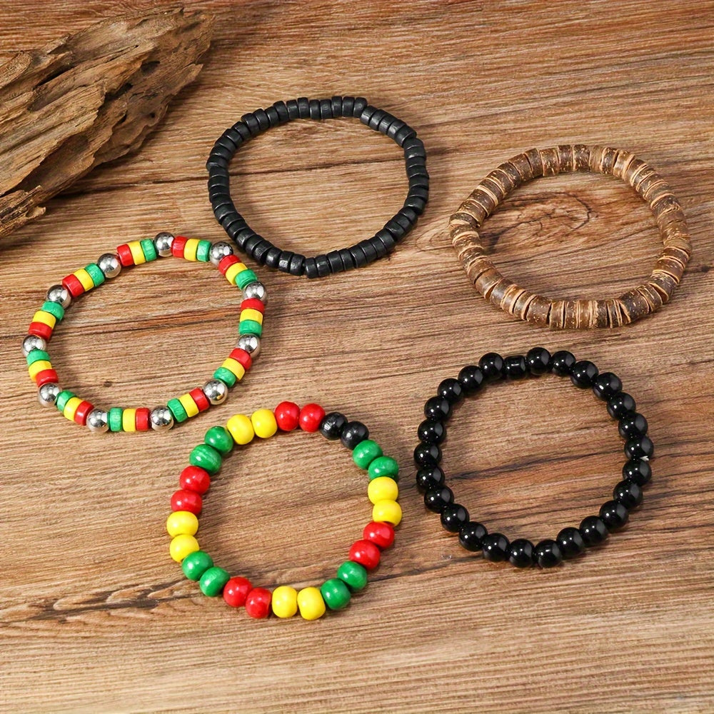 African Coconut Shell Bracelet Set