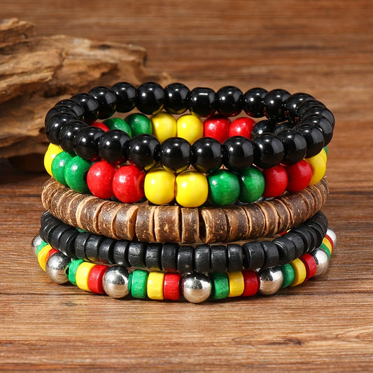 African Coconut Shell Bracelet Set