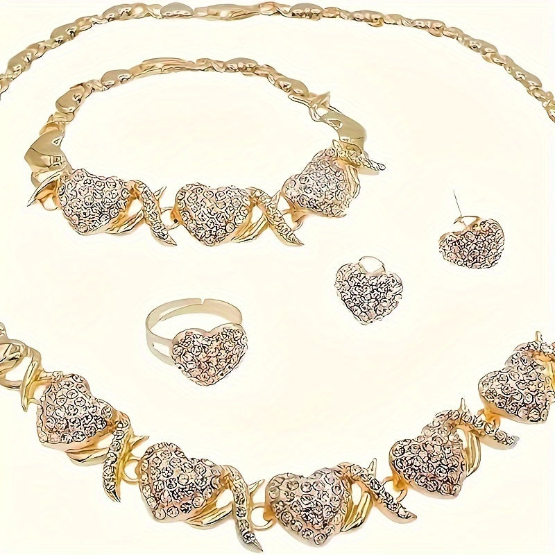 Heart-shape Charm Necklace Set