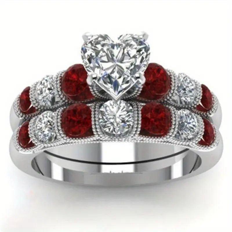 Heart-shaped Couple Rings