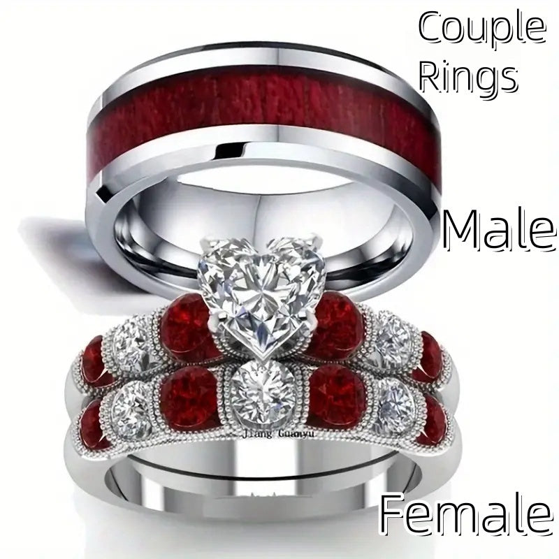 Heart-shaped Couple Rings