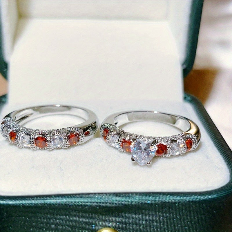 Heart-shaped Couple Rings