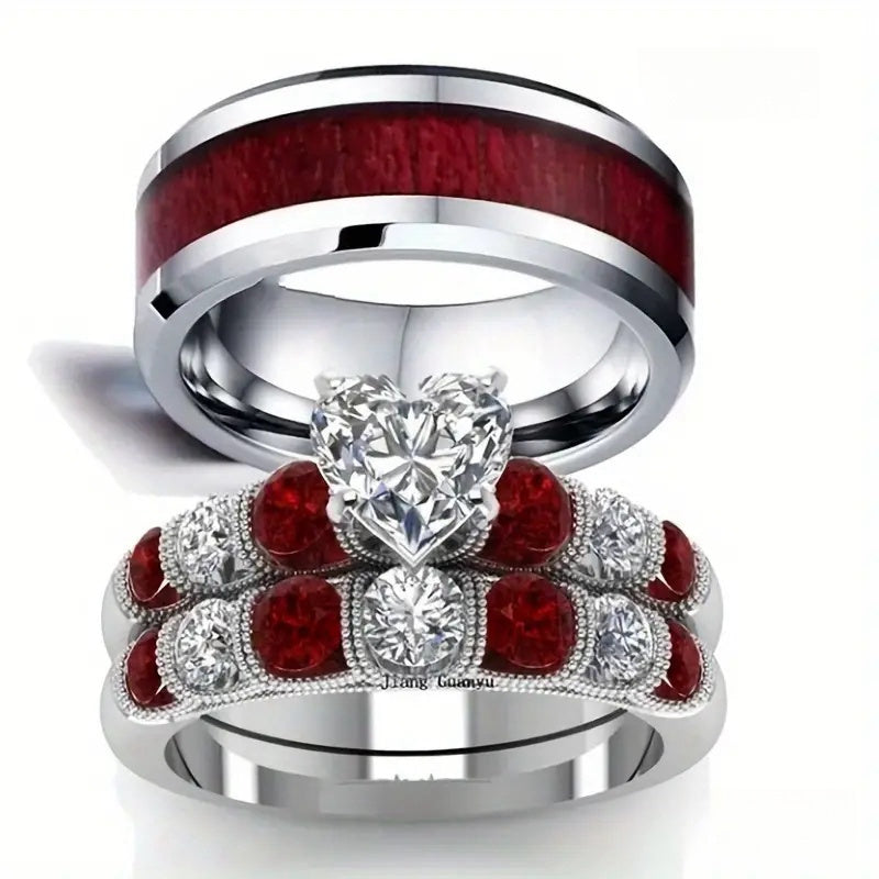 Heart-shaped Couple Rings