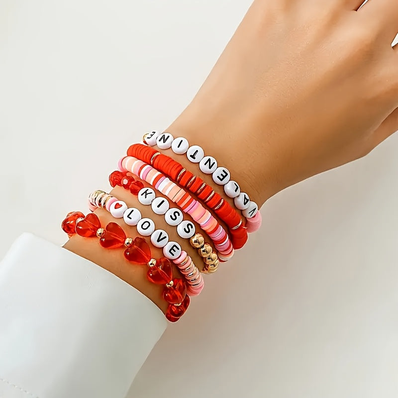 6pc Valentine's Love Bracelet Set -