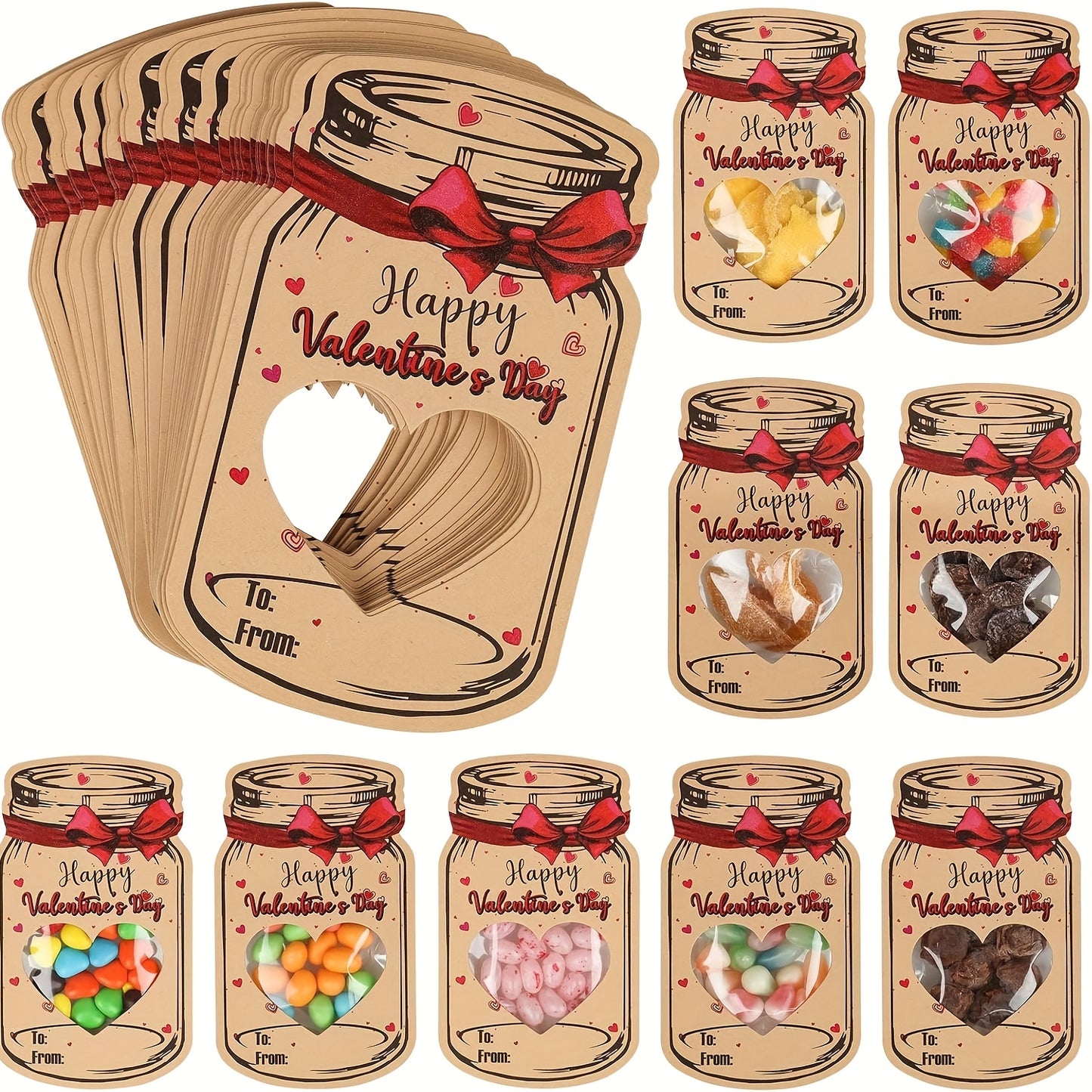 48pc Valentine's Day Candy Jar Set