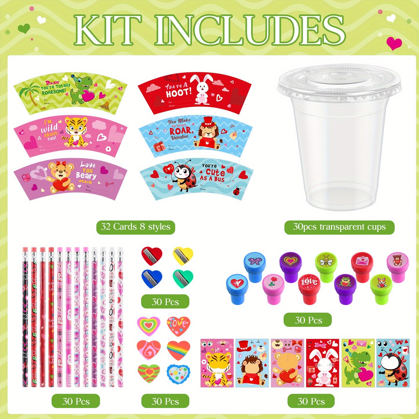 30 Set Valentine'S Day Stationary and Cup Set