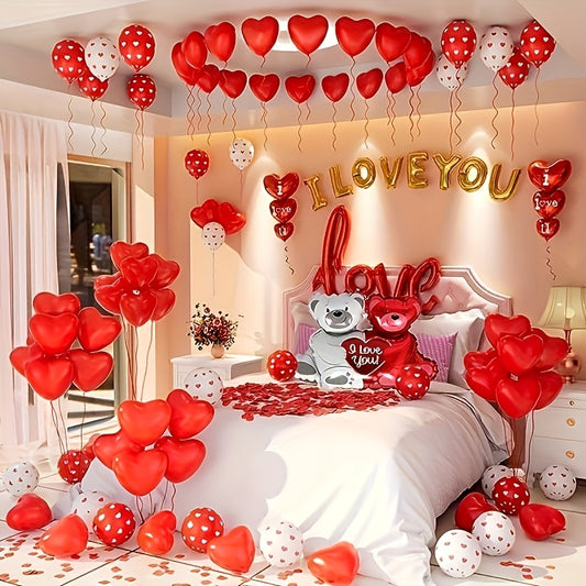 1000 pc Red Heart-shaped Balloons