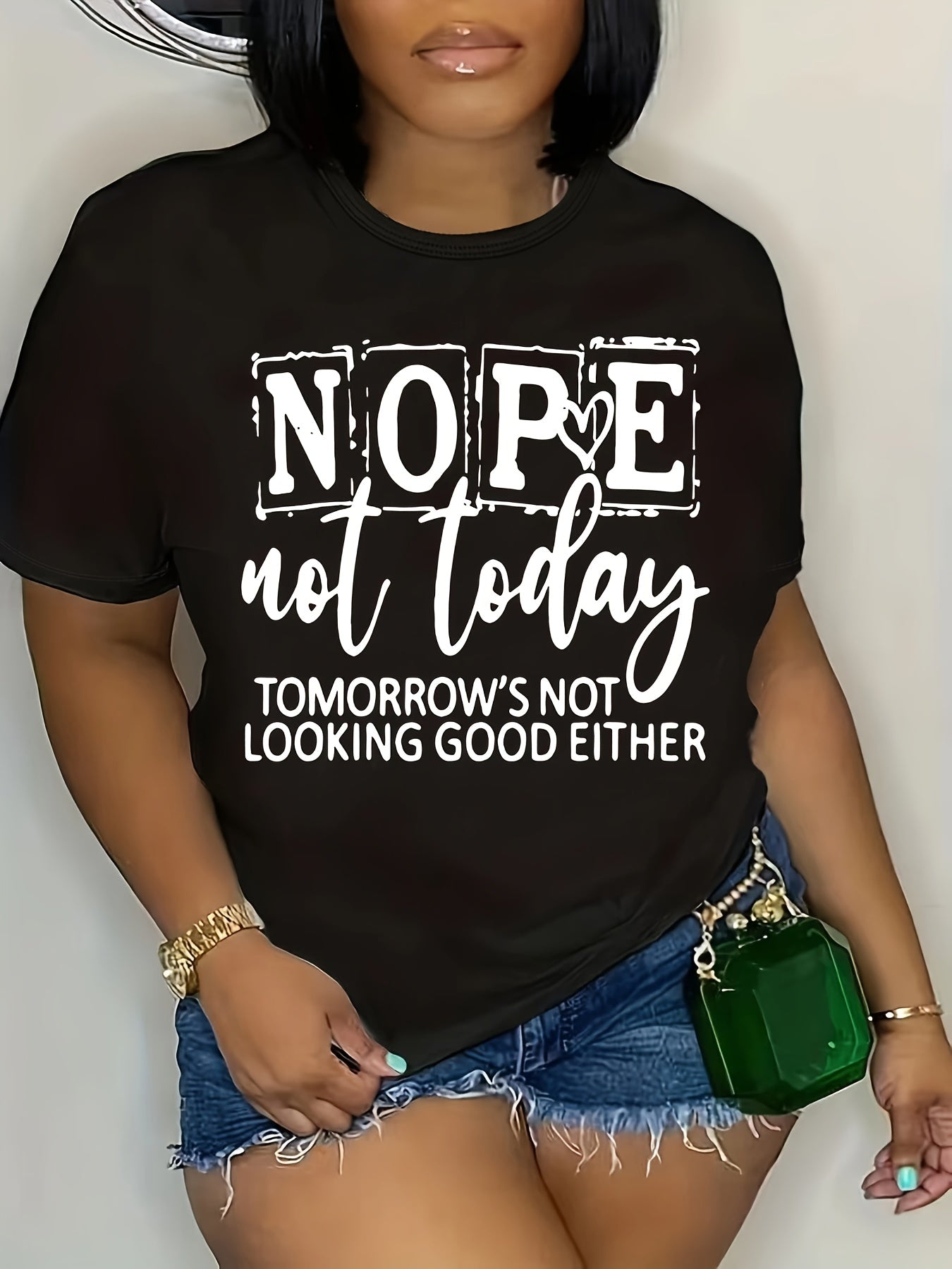 Plus Size "Nope Not Today" Tee