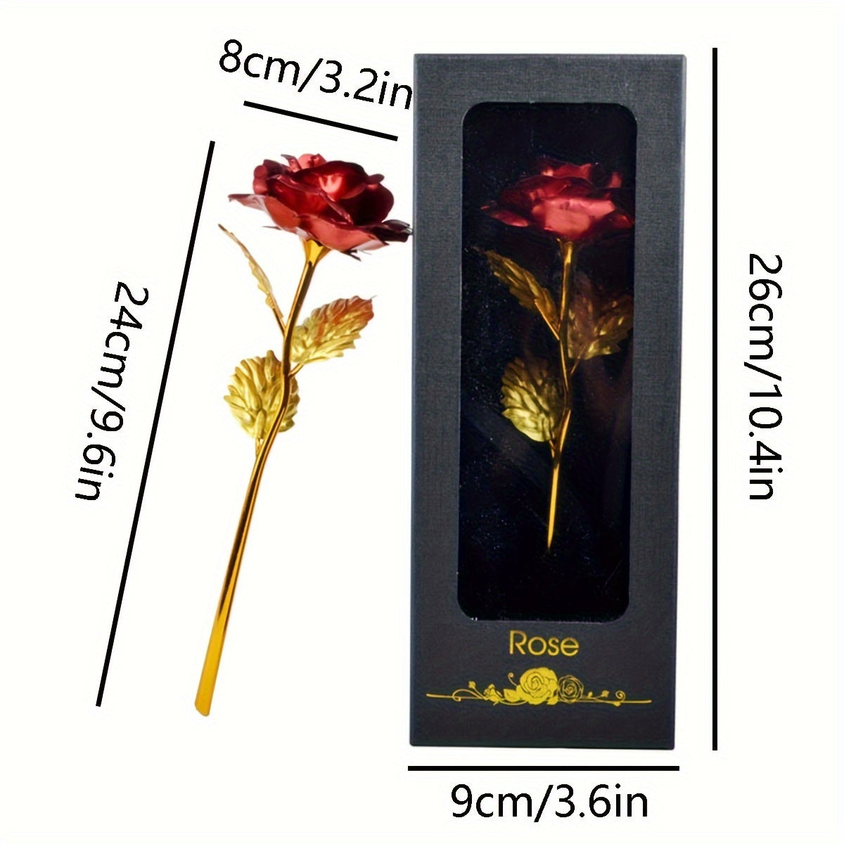 Golden Foil Rose in Gift Box