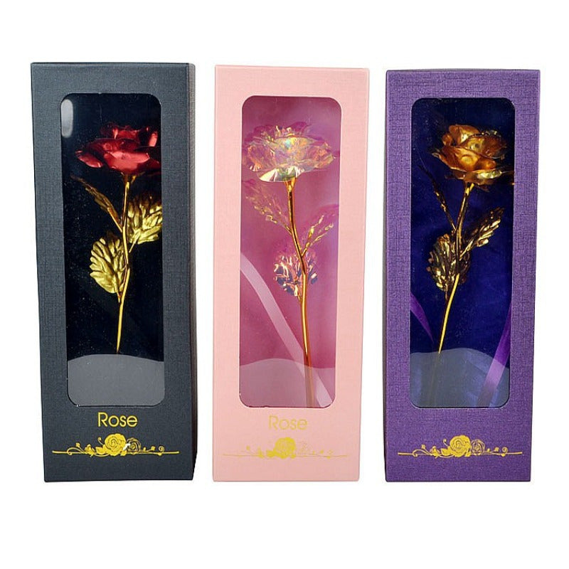 Golden Foil Rose in Gift Box