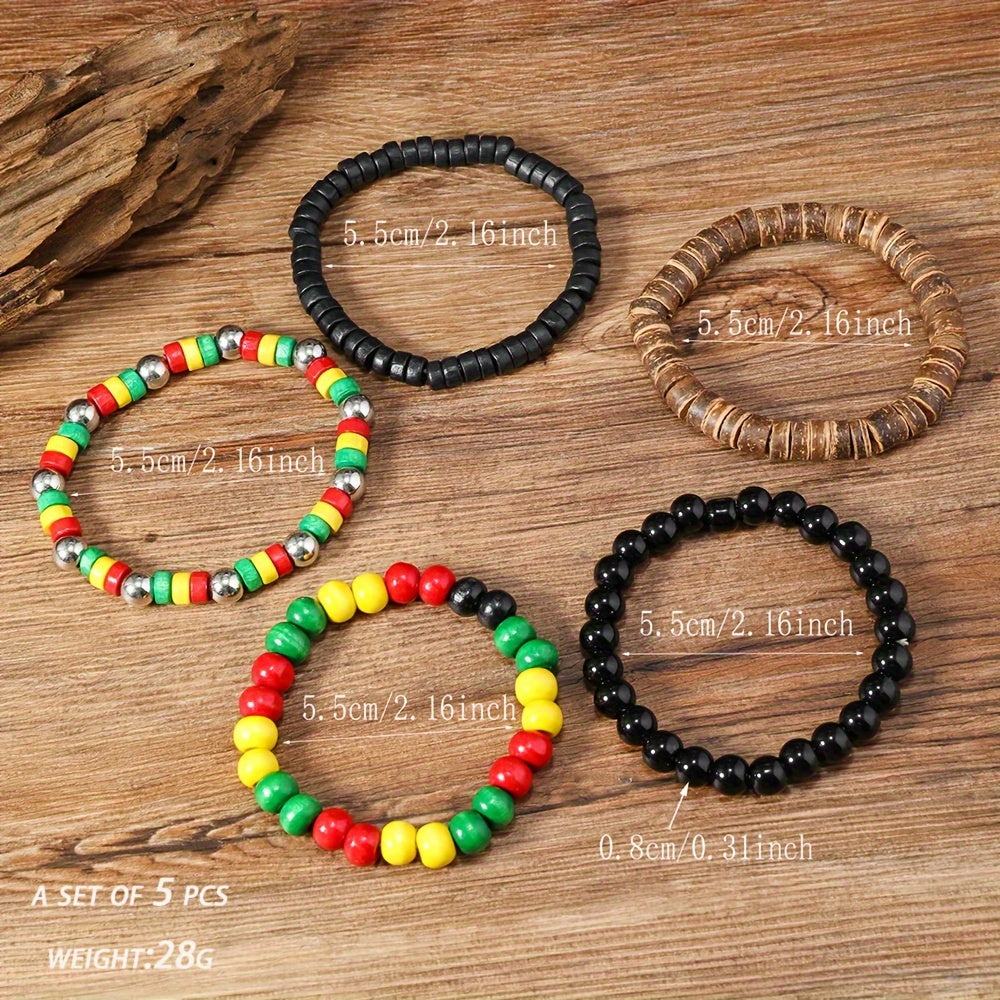 African Coconut Shell Bracelet Set