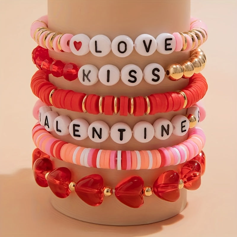 6pc Valentine's Love Bracelet Set -