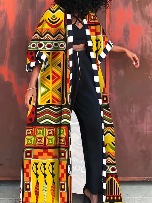 Plus Size African Geometric Print