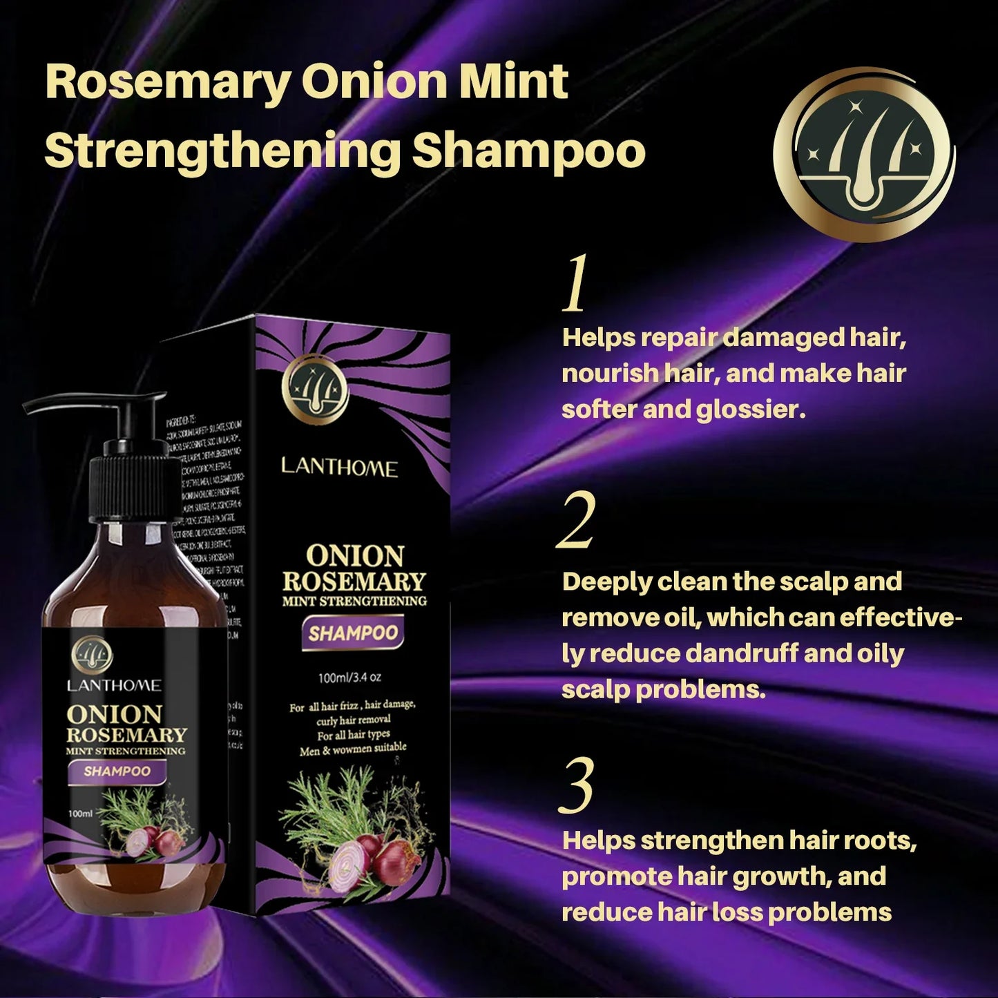 FAST!! Hair Growth Rosemary Onion Hair Regrowth Shampoo/Spray