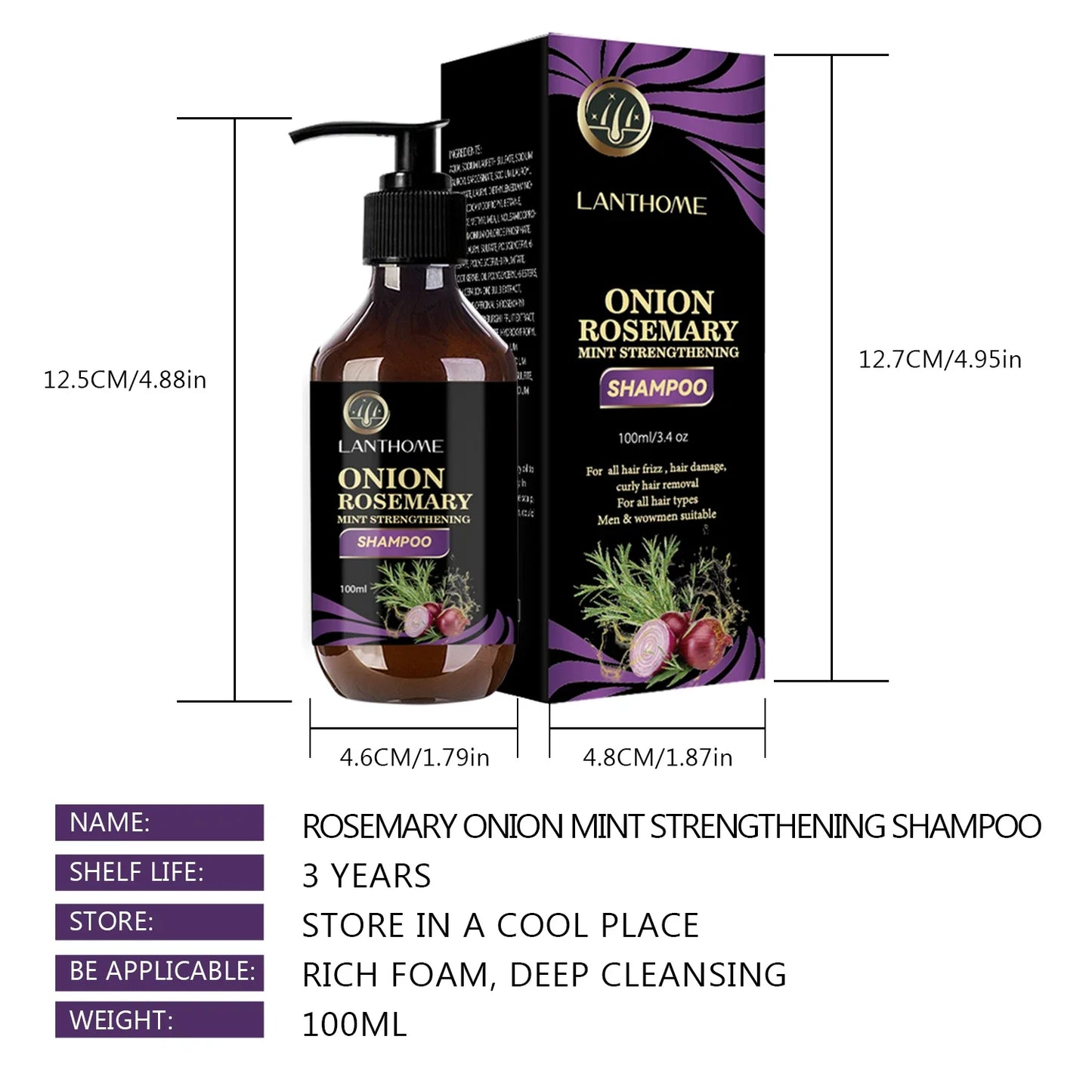 FAST!! Hair Growth Rosemary Onion Hair Regrowth Shampoo/Spray