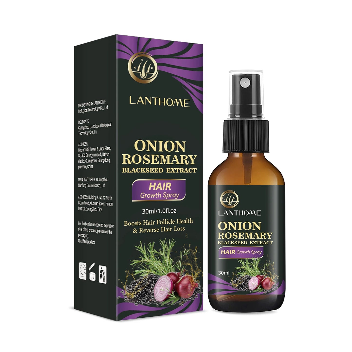 FAST!! Hair Growth Rosemary Onion Hair Regrowth Shampoo/Spray