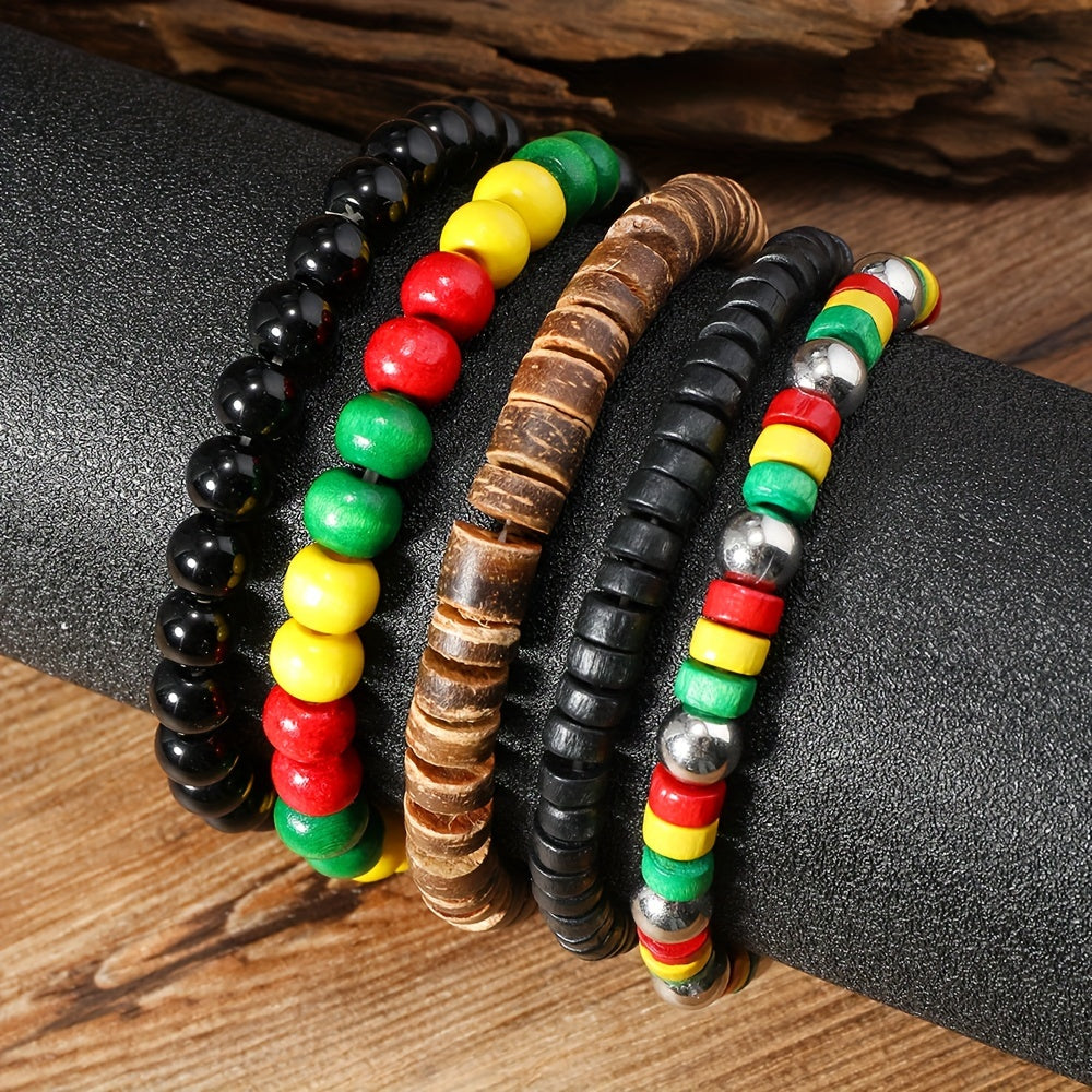 African Coconut Shell Bracelet Set