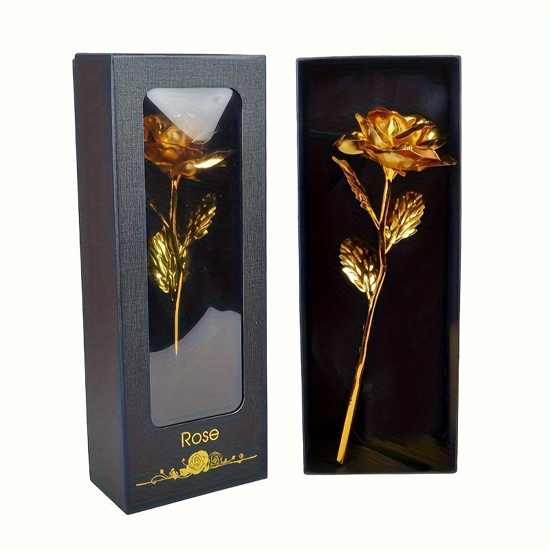 Golden Foil Rose in Gift Box