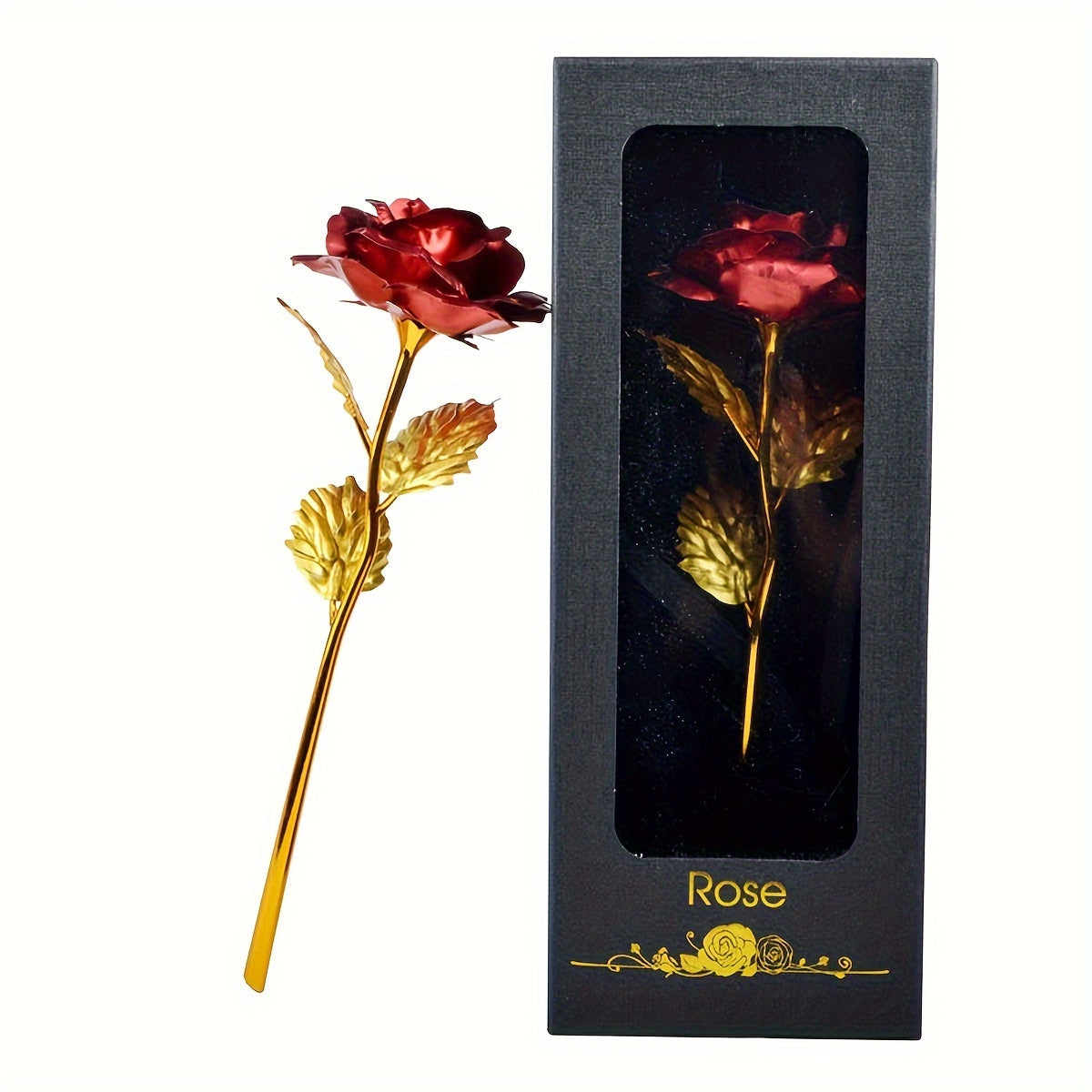 Golden Foil Rose in Gift Box