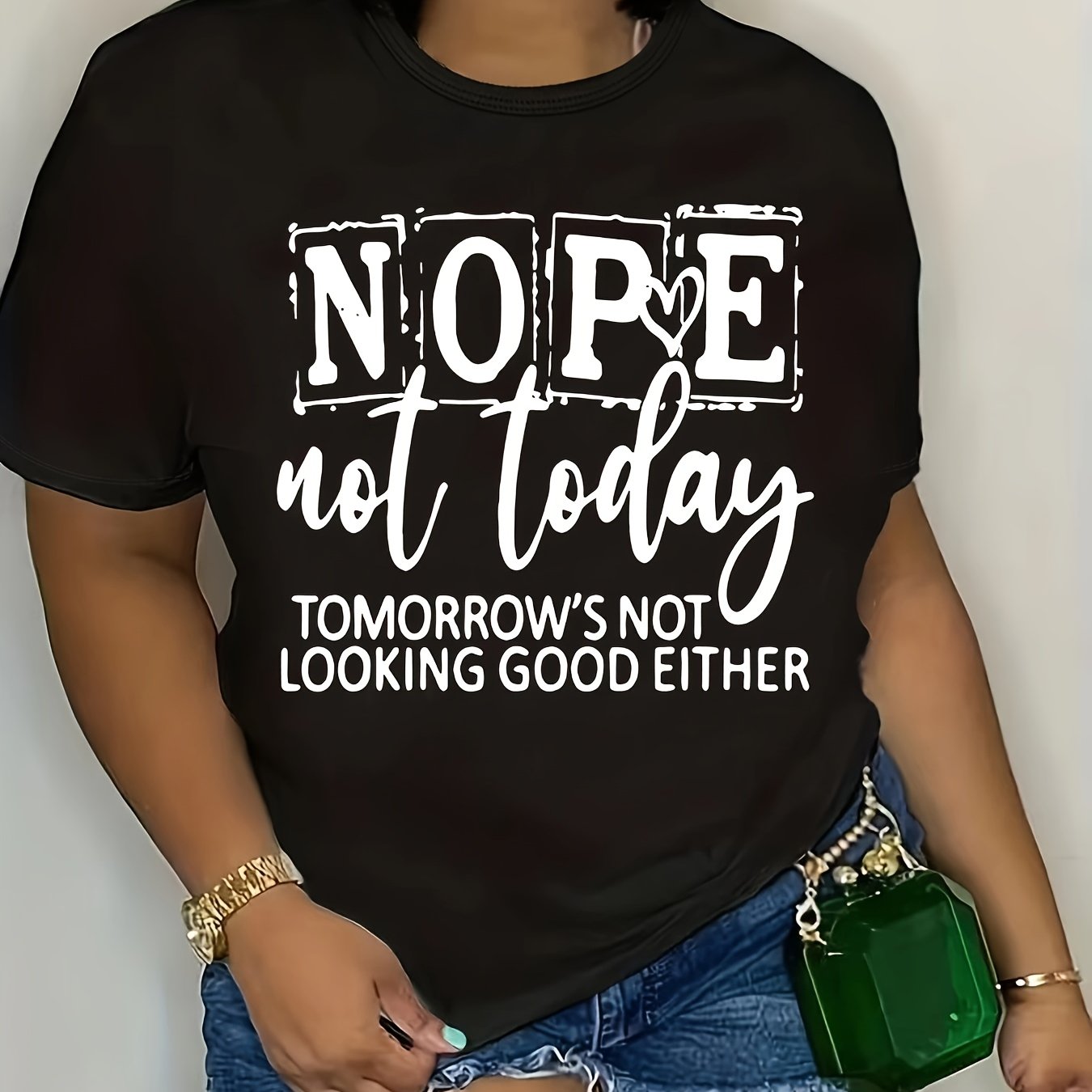 Plus Size "Nope Not Today" Tee