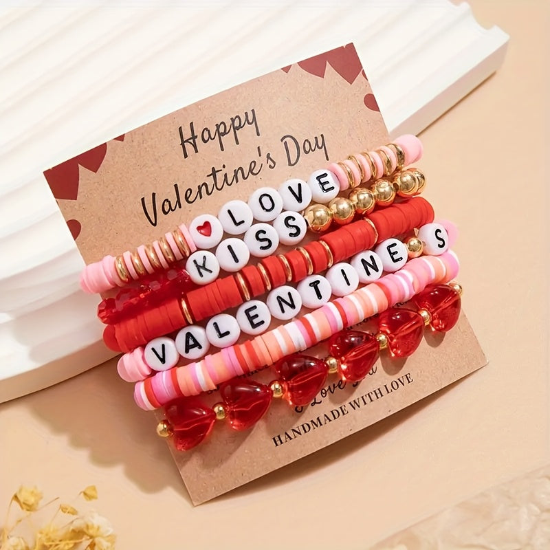 6pc Valentine's Love Bracelet Set -