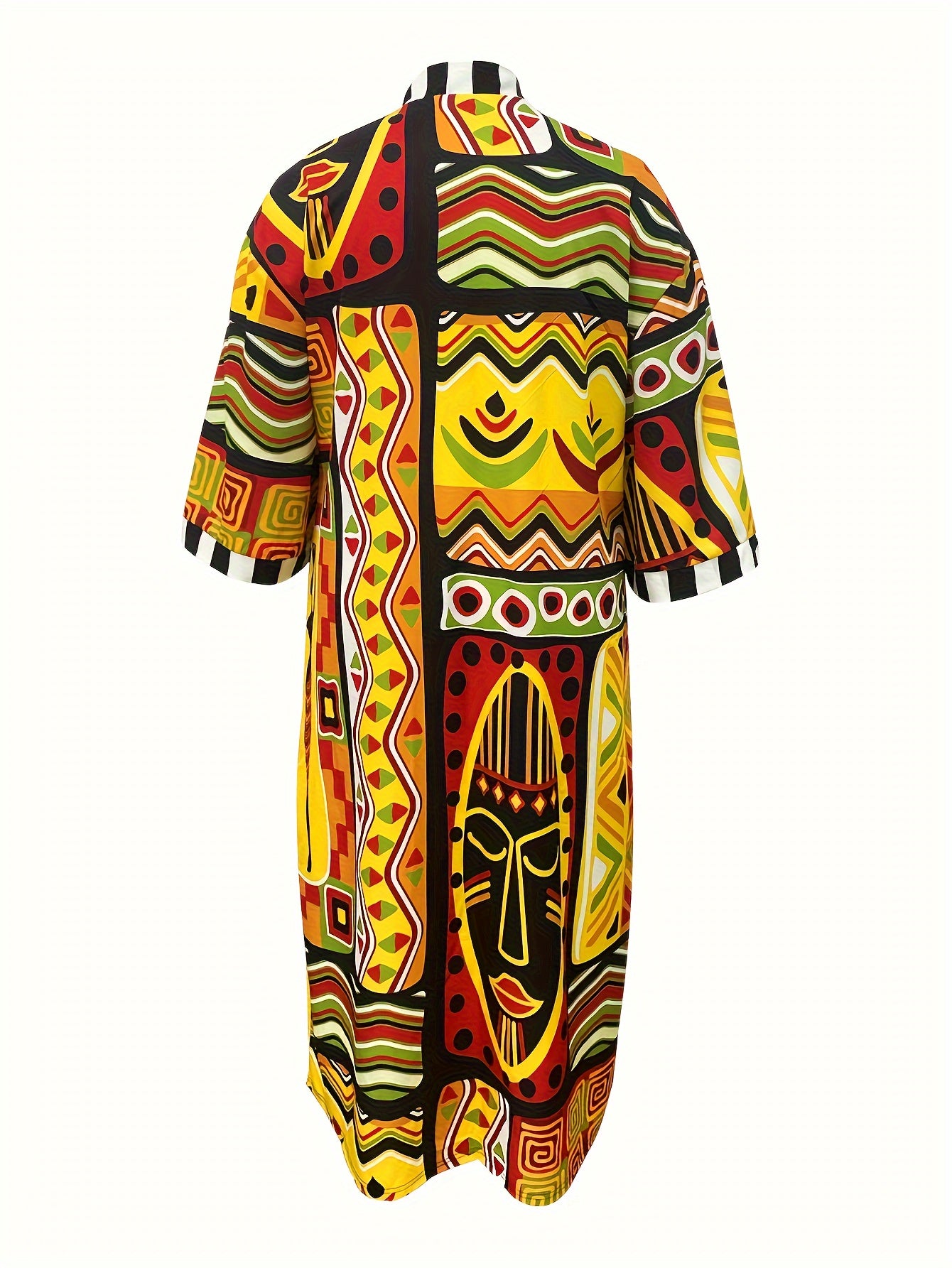 Plus Size African Geometric Print