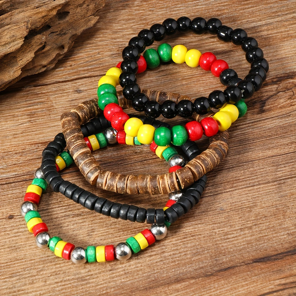 African Coconut Shell Bracelet Set