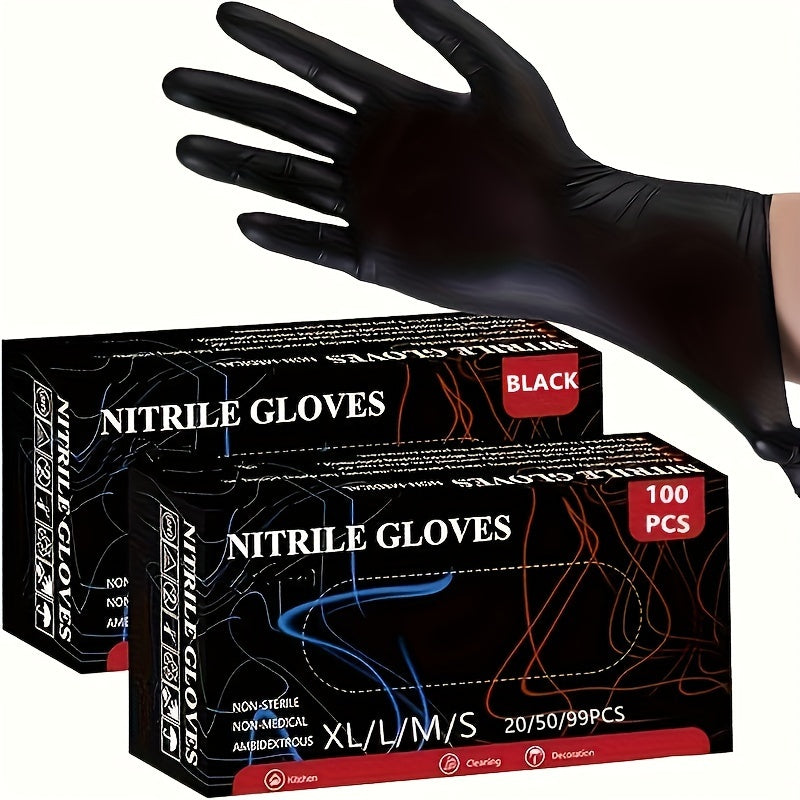 Durable Black Nitrile Gloves