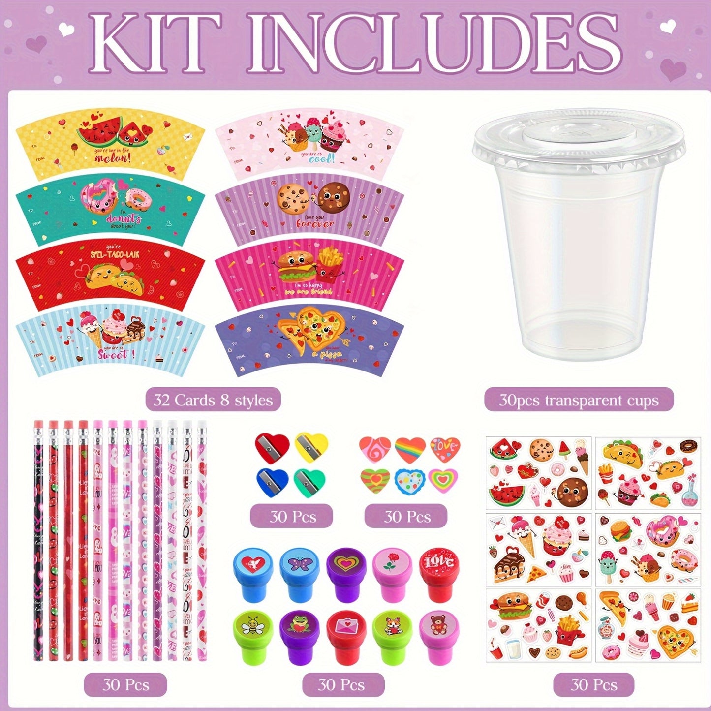 30 Set Valentine'S Day Stationary and Cup Set