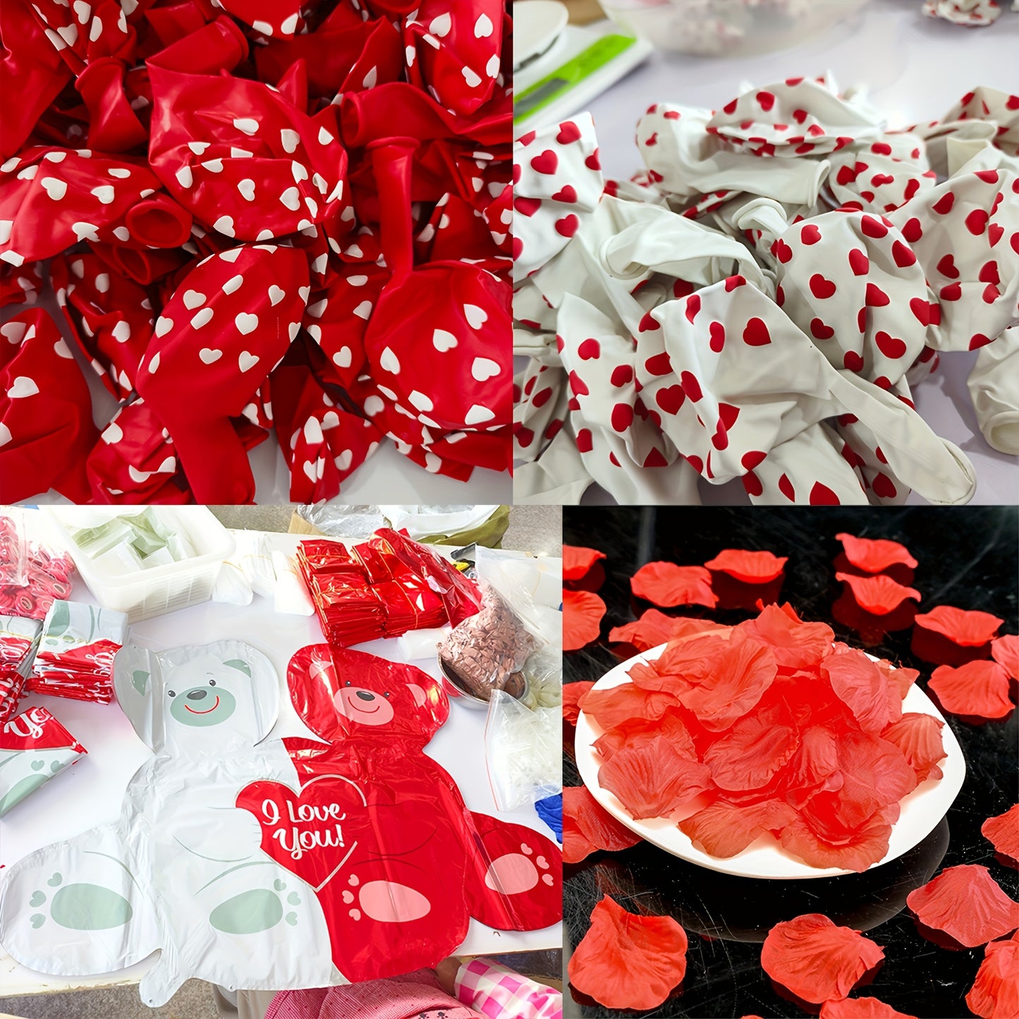 1000 pc Red Heart-shaped Balloons