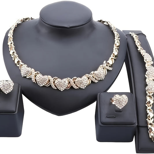 Heart-shape Charm Necklace Set