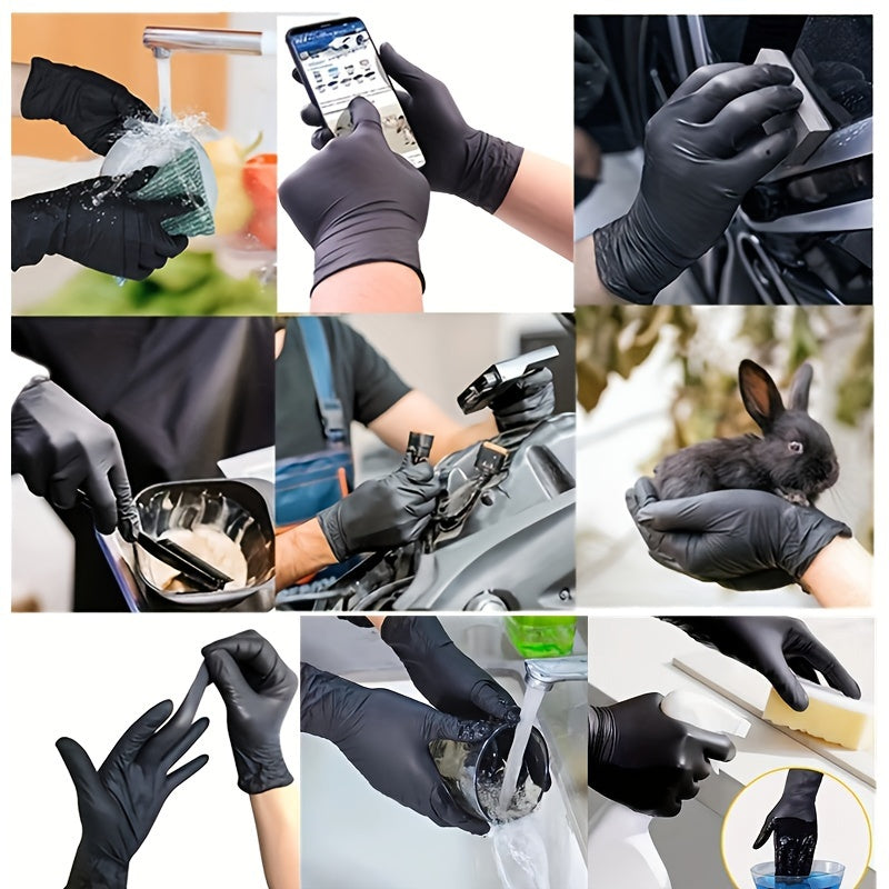 Durable Black Nitrile Gloves